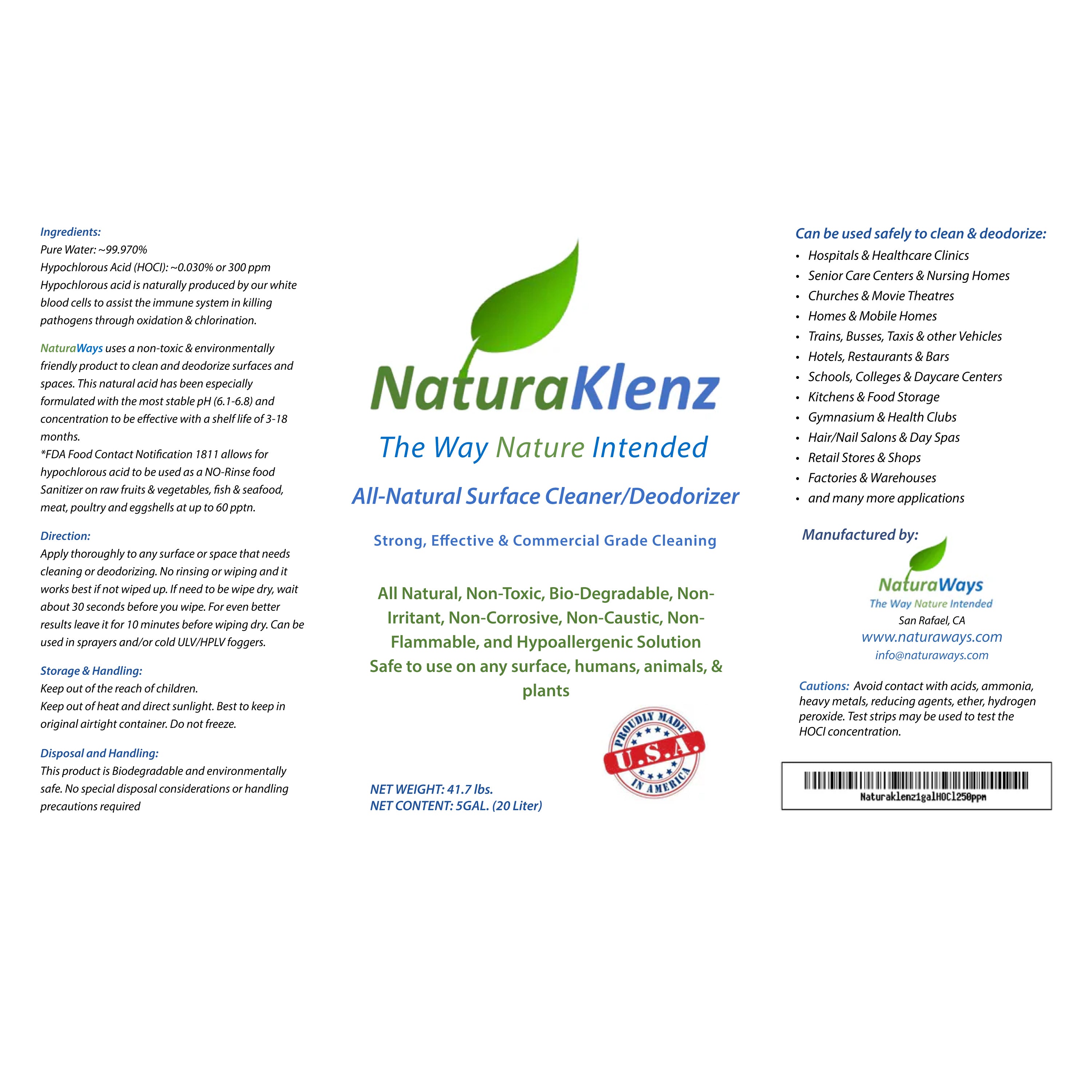 NaturaKlenz Surface Cleaner – Natural disinfectant and all purpose cleaner